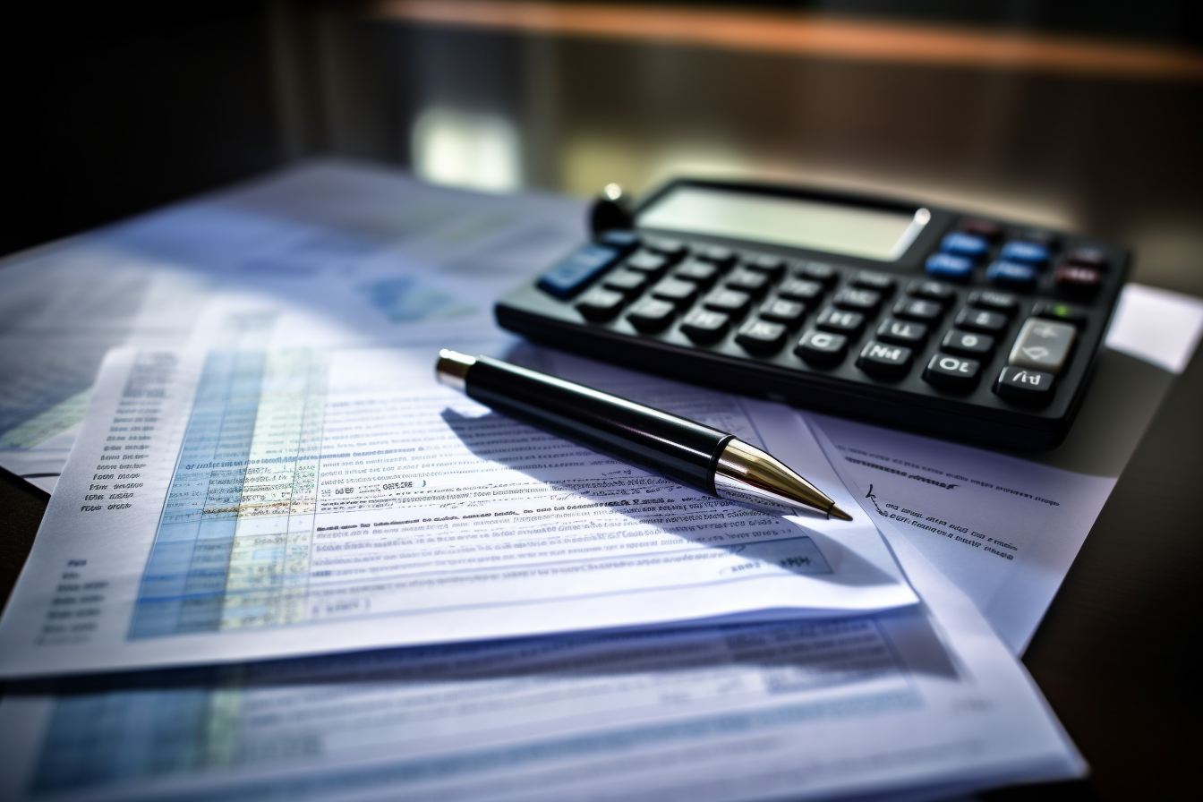 krystian0088_A_pen_lying_on_a_stack_of_paperwork_calculator_and_6d7269ed-bba6-4685-b698-1a09831e53d3